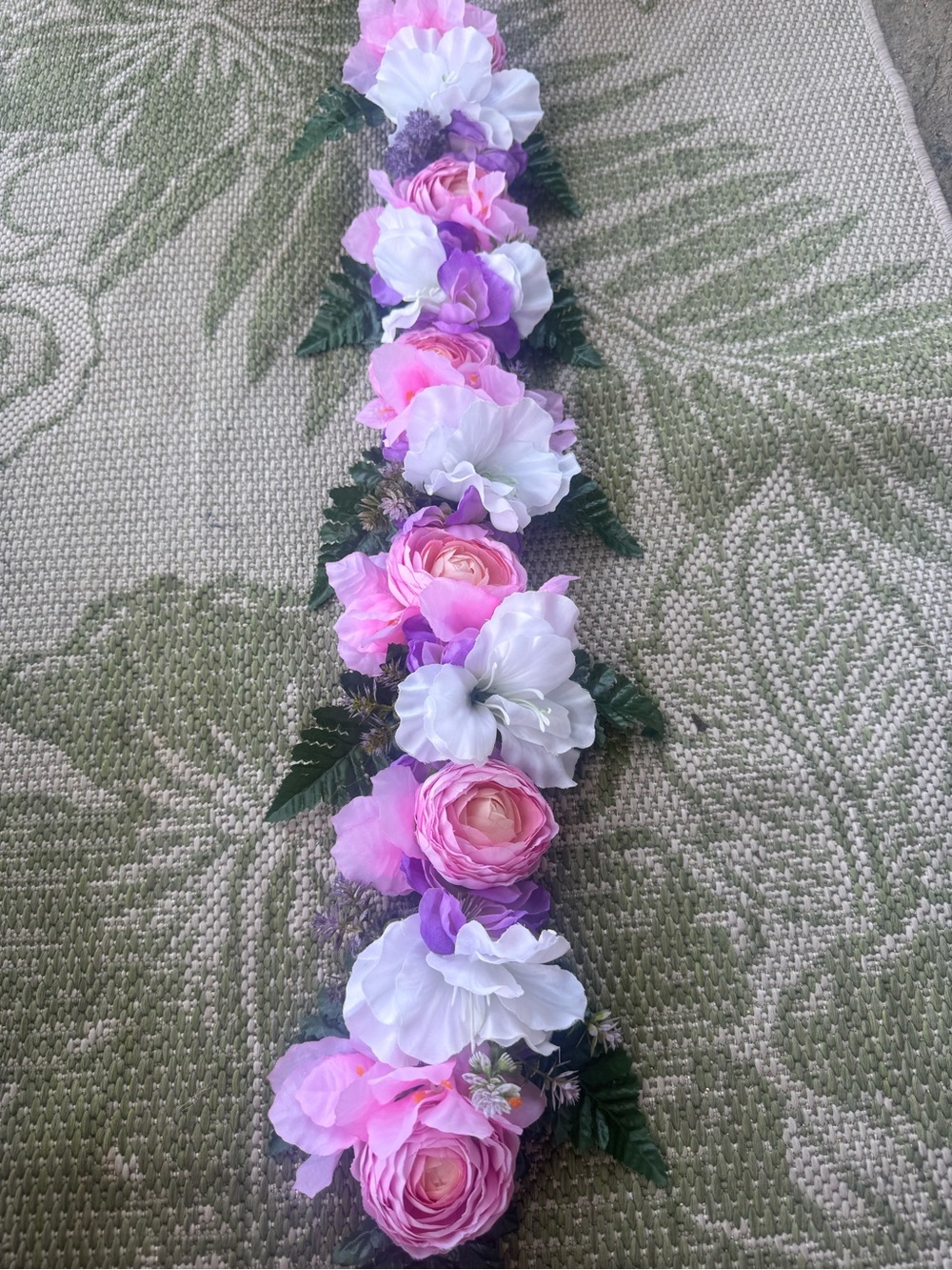 Pink & White Floral Hair Garland - Women Accessories